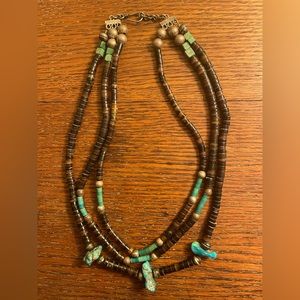 Vintage turquoise beaded multilayered necklace
